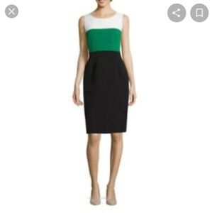 Evan Picone Black Label Color Block Dress